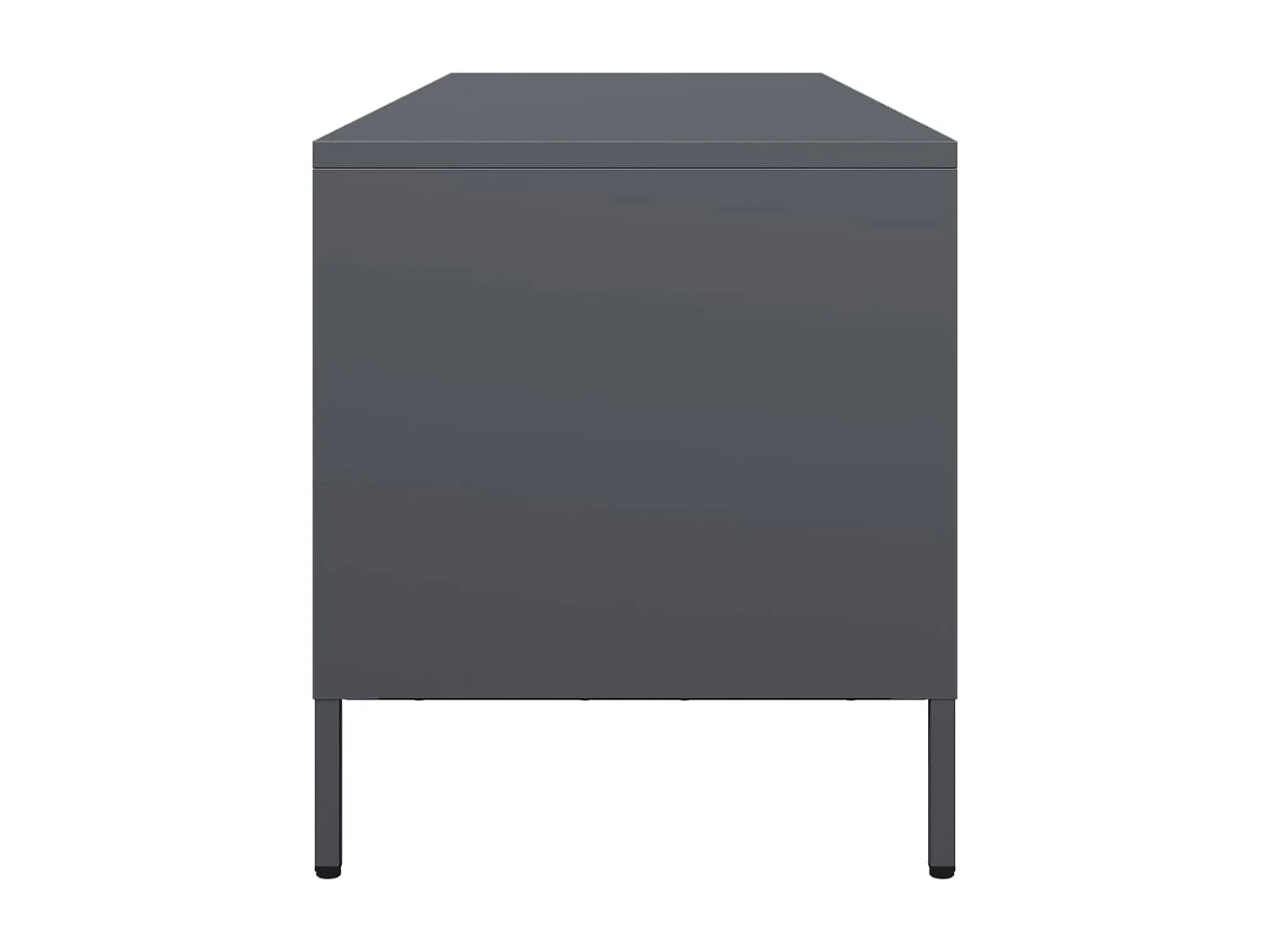 Meuble TV anthracite 135x39x43,5 cm acier laminé à froid