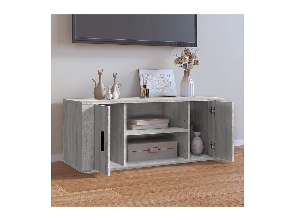 Meuble TV Sonoma gris 100x35x40 cm Bois d'ingénierie