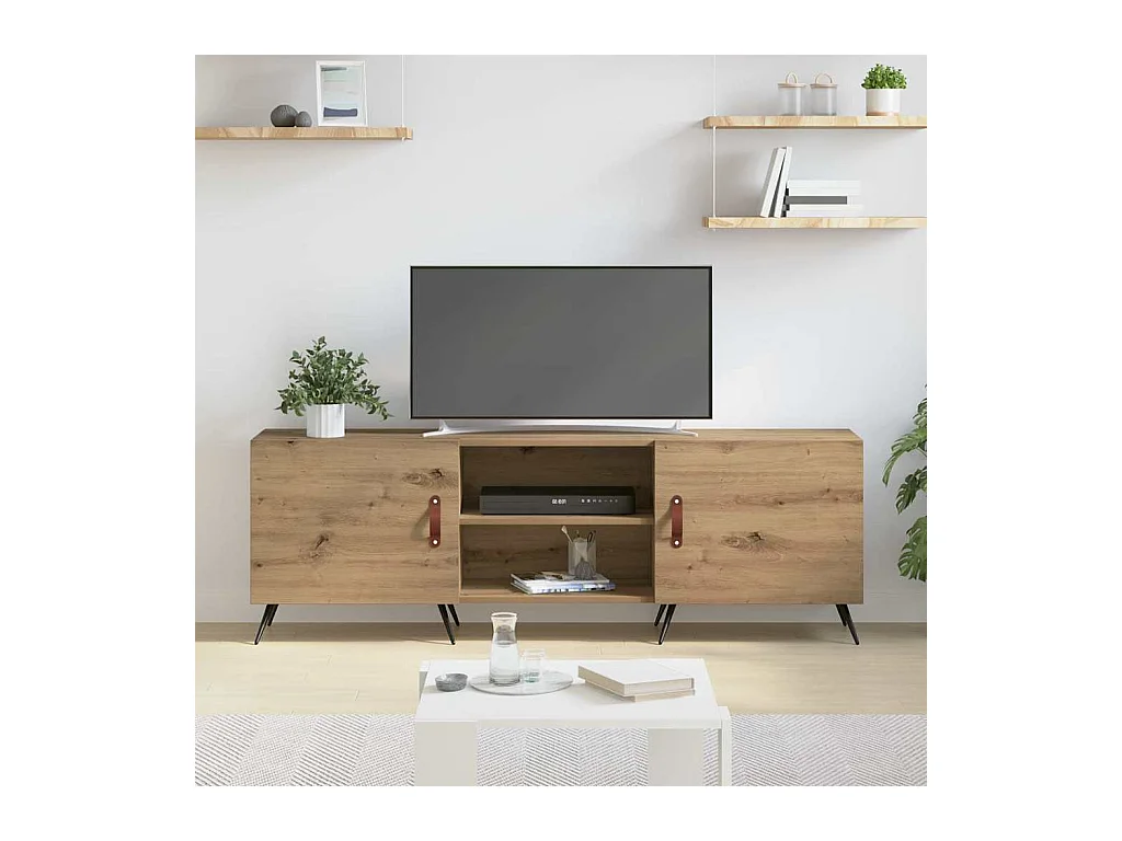 Meuble TV chêne artisanal 150 x 30 x 50 cm Bois d'ingénierie