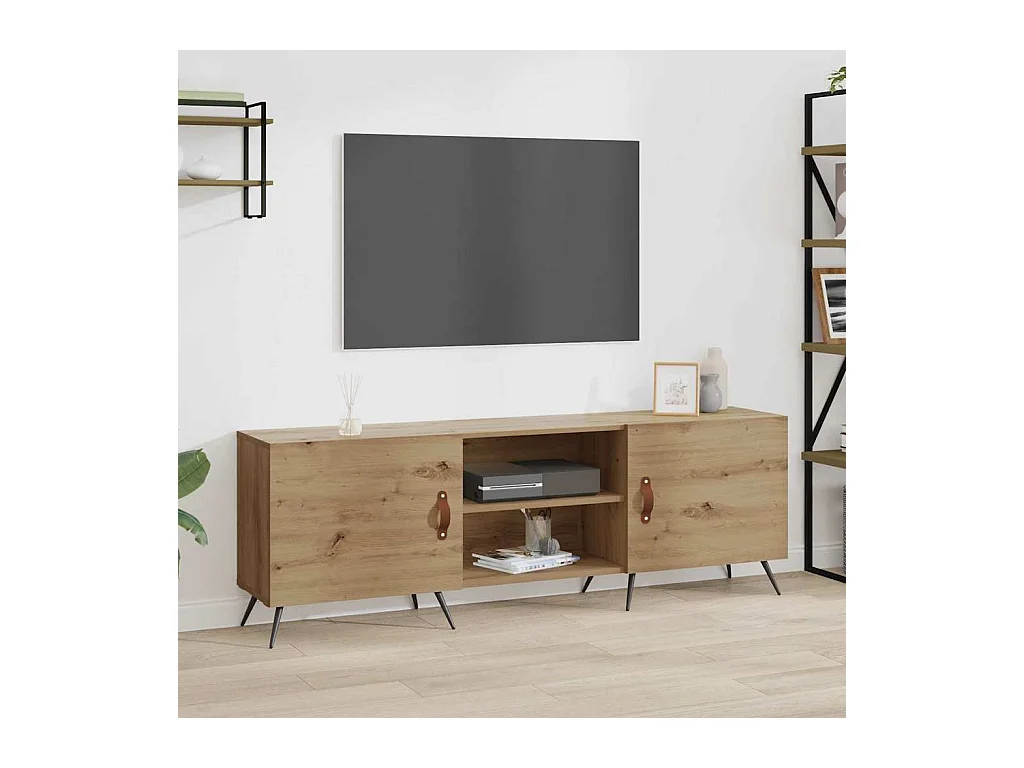 Handgefertigter TV-Schrank aus Eichenholz 150 x 30 x 50 cm Holzwerkstoff