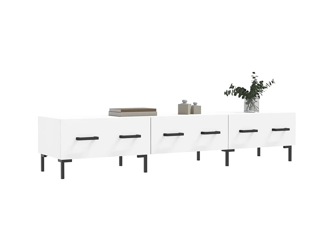 Meuble TV blanc 150x36x30 cm bois d'ingénierie