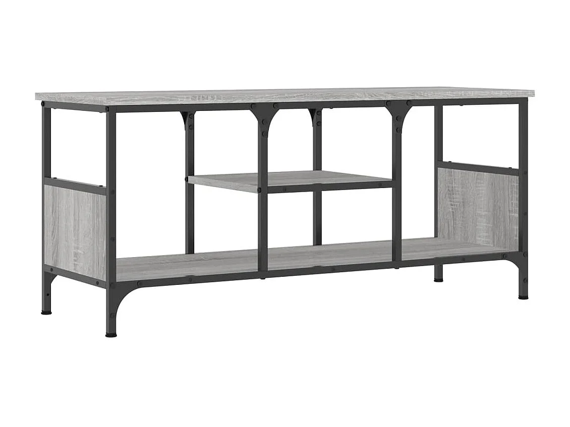 Meuble TV sonoma gris 100x35x45 cm bois d'ingénierie et fer