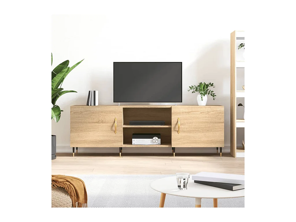 Meuble TV chêne sonoma 150x30x50 cm bois d'ingénierie