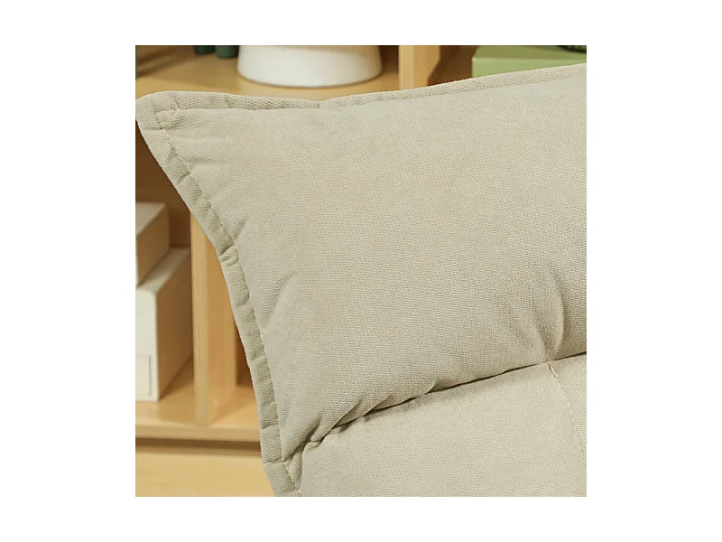 Fauteuil pivotant à 360° avec dossier réglable 5 positions, polyester, beige, pliable (70x62x95cm)