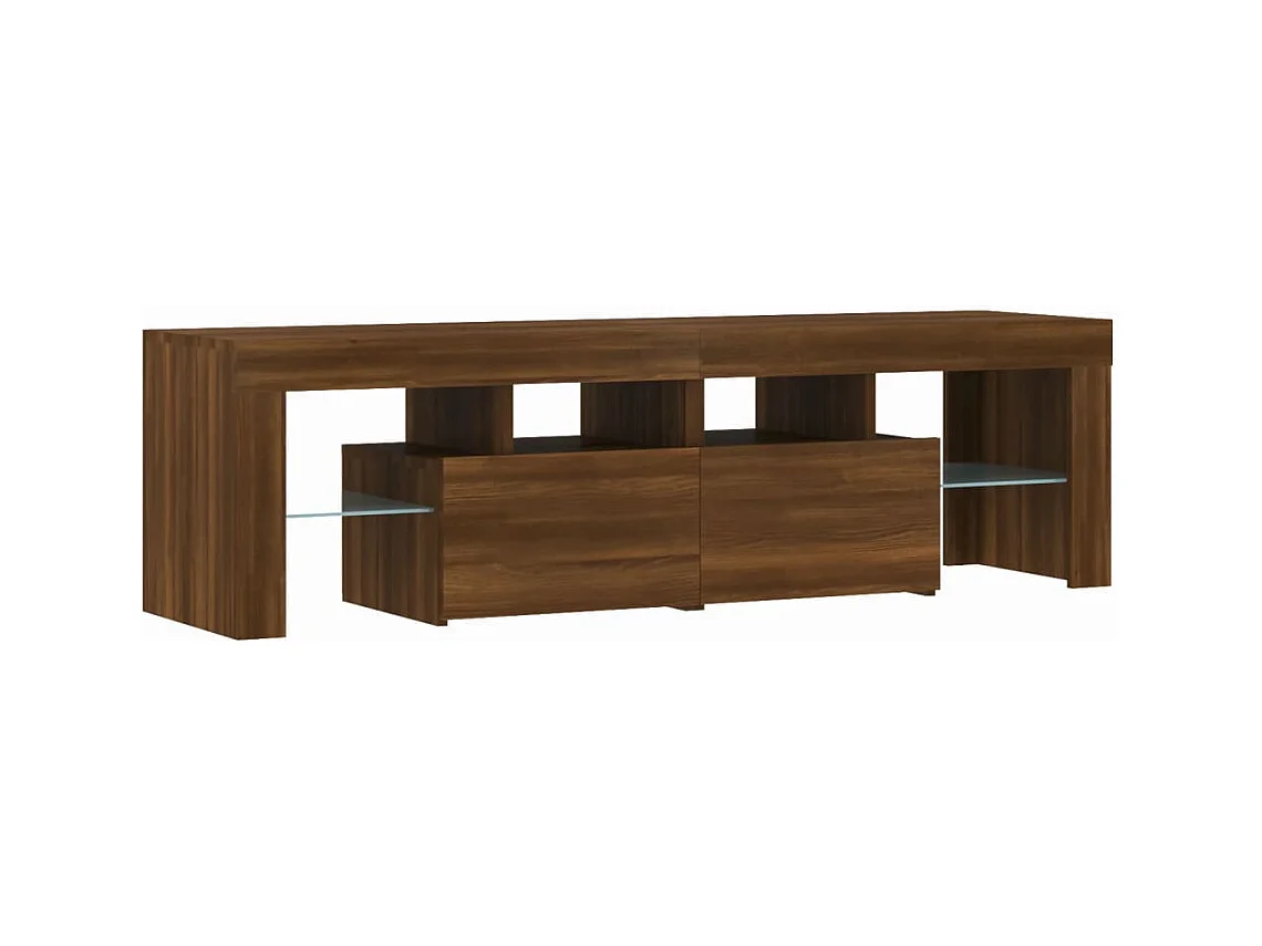 Meuble TV avec lumières LED Chêne marron 140x36,5x40 cm