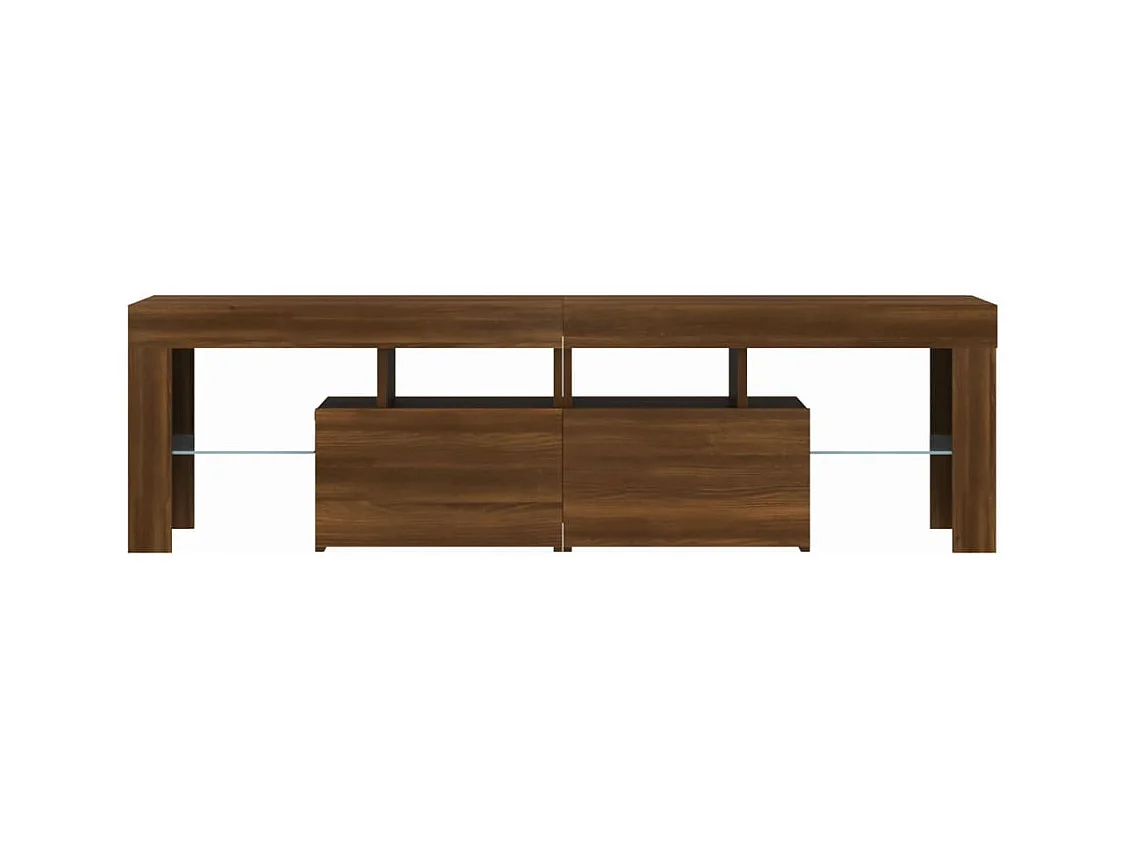 Meuble TV avec lumières LED Chêne marron 140x36,5x40 cm