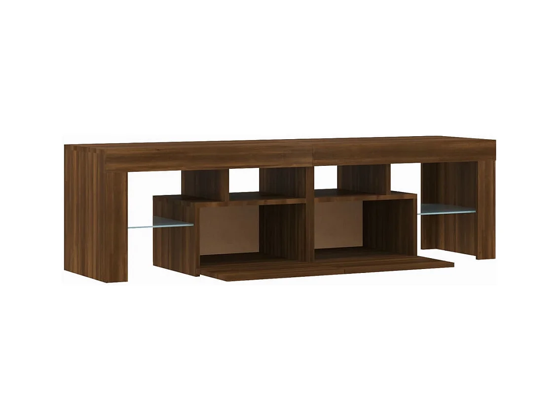 Meuble TV avec lumières LED Chêne marron 140x36,5x40 cm