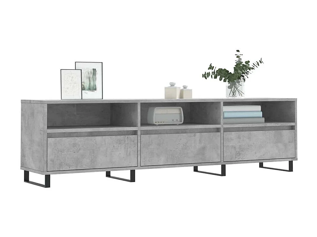 Mobile TV grigio cemento 150x30x44,5 cm in legno ingegnerizzato