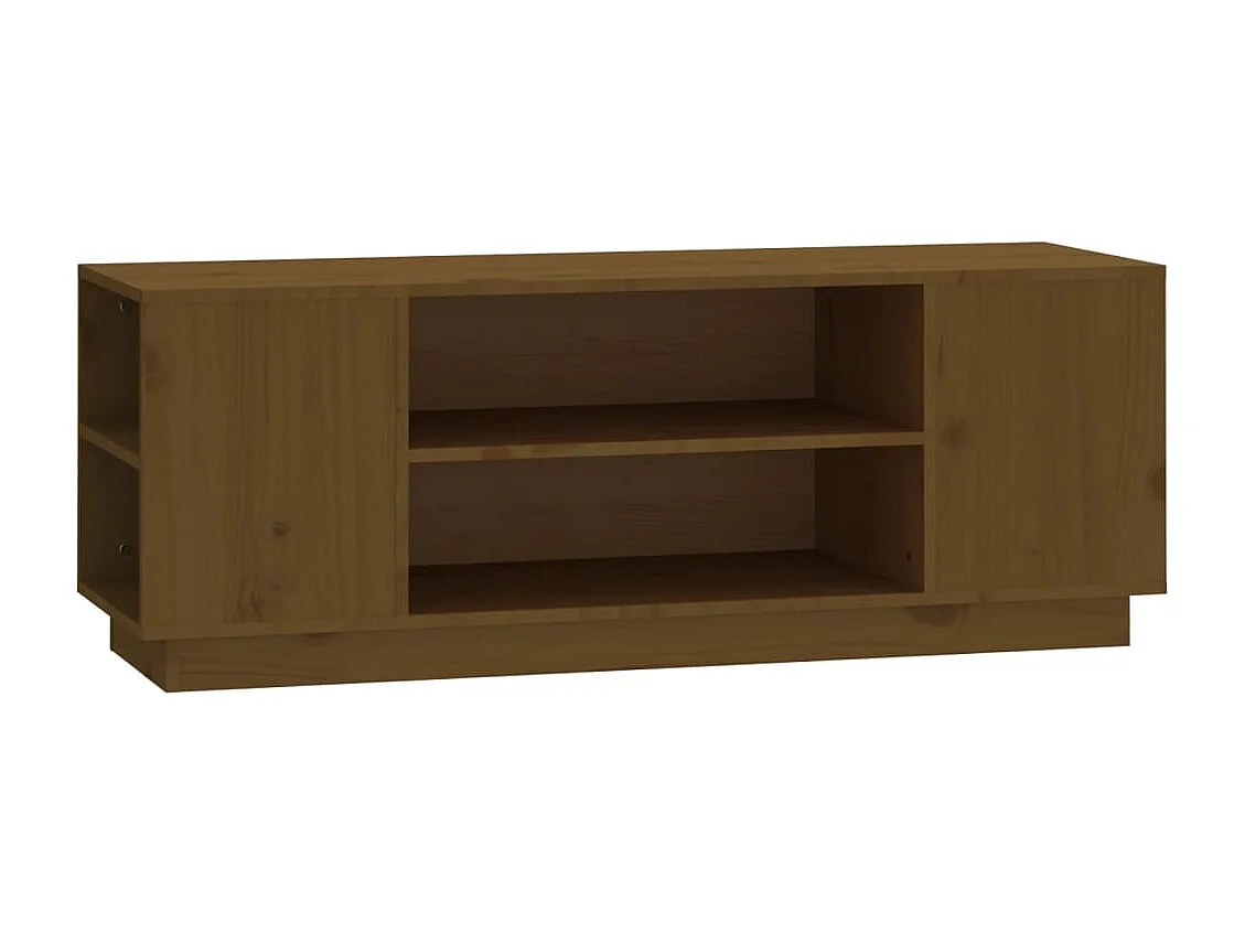 Honingbruine tv-kast 110x35x40,5 cm massief grenenhout
