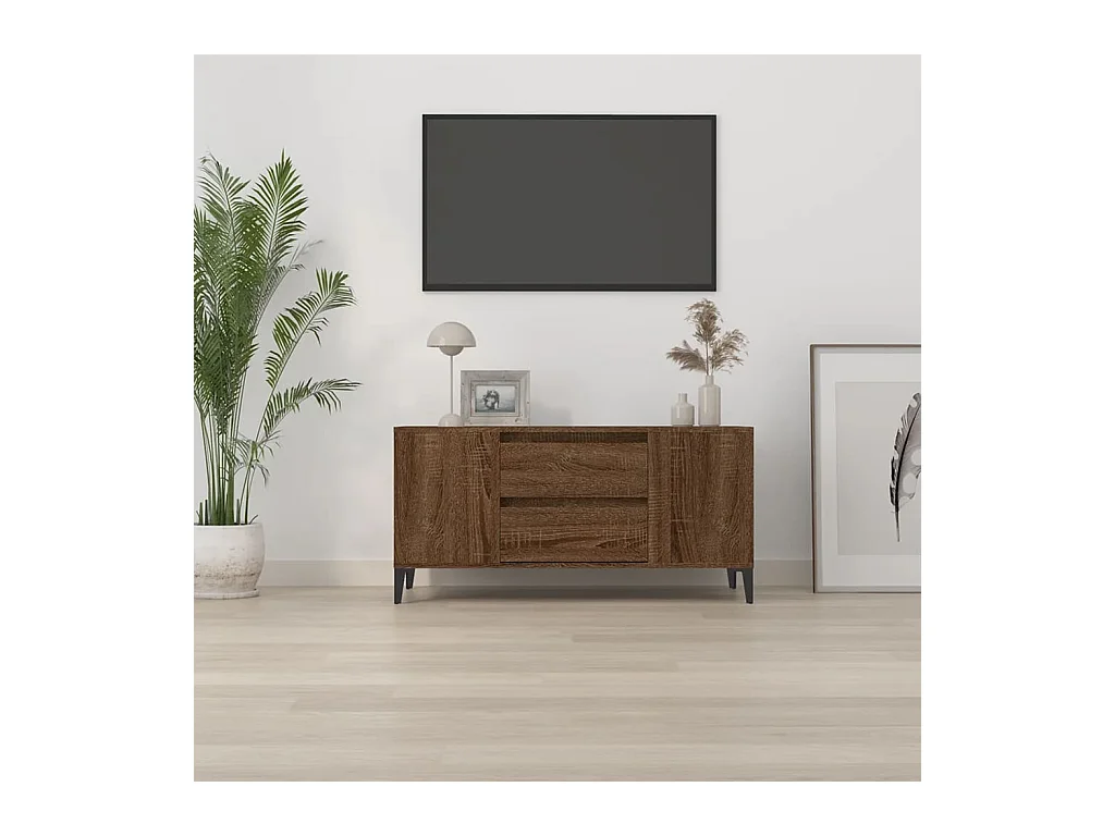 Mobile TV Rovere marrone 102x44,5x50 cm Legno ingegnerizzato