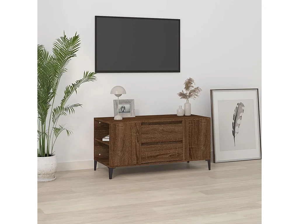 Mobile TV Rovere marrone 102x44,5x50 cm Legno ingegnerizzato