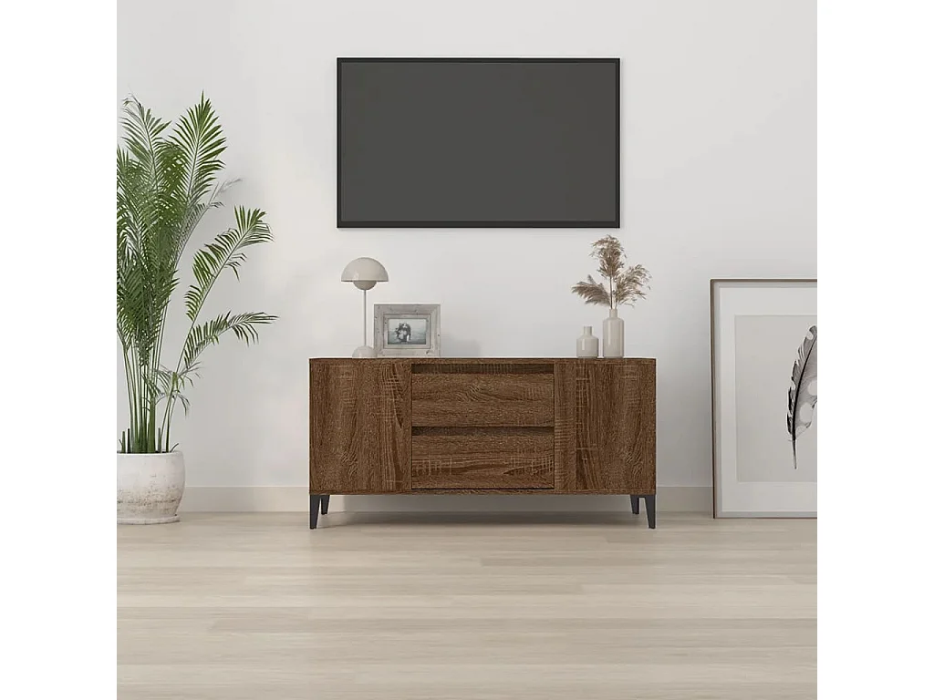 Mobile TV Rovere marrone 102x44,5x50 cm Legno ingegnerizzato