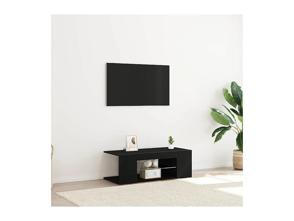 Meuble TV Noir 90 x 39 x 30 cm Bois d'ingénierie
