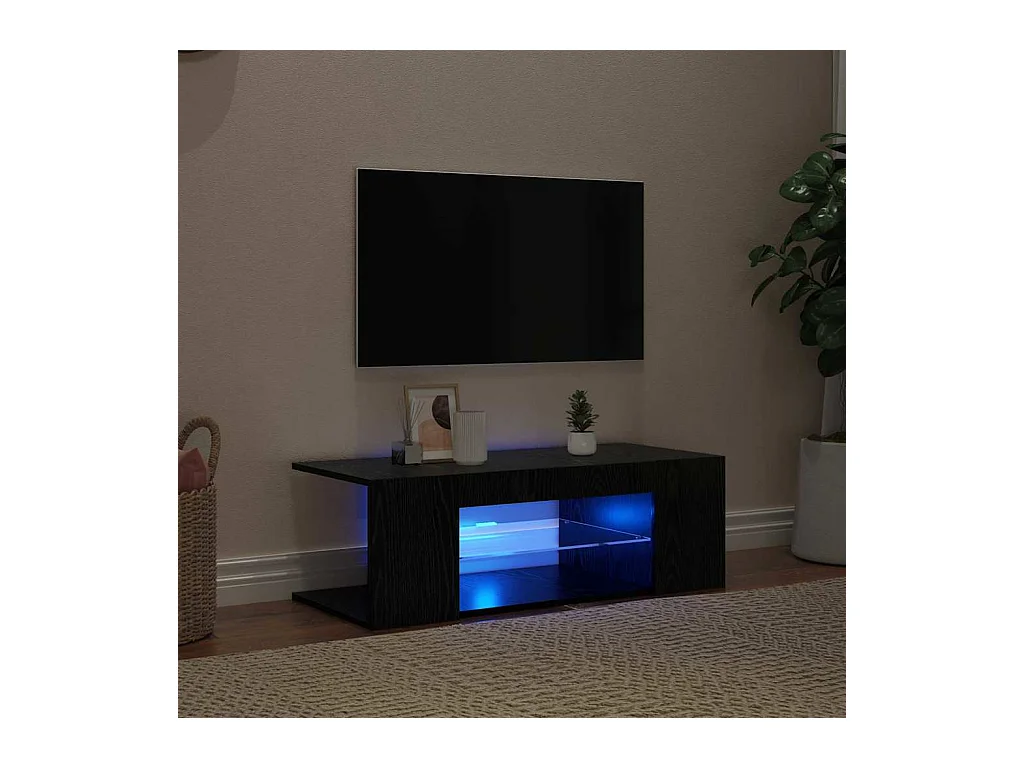 Meuble TV Noir 90 x 39 x 30 cm Bois d'ingénierie