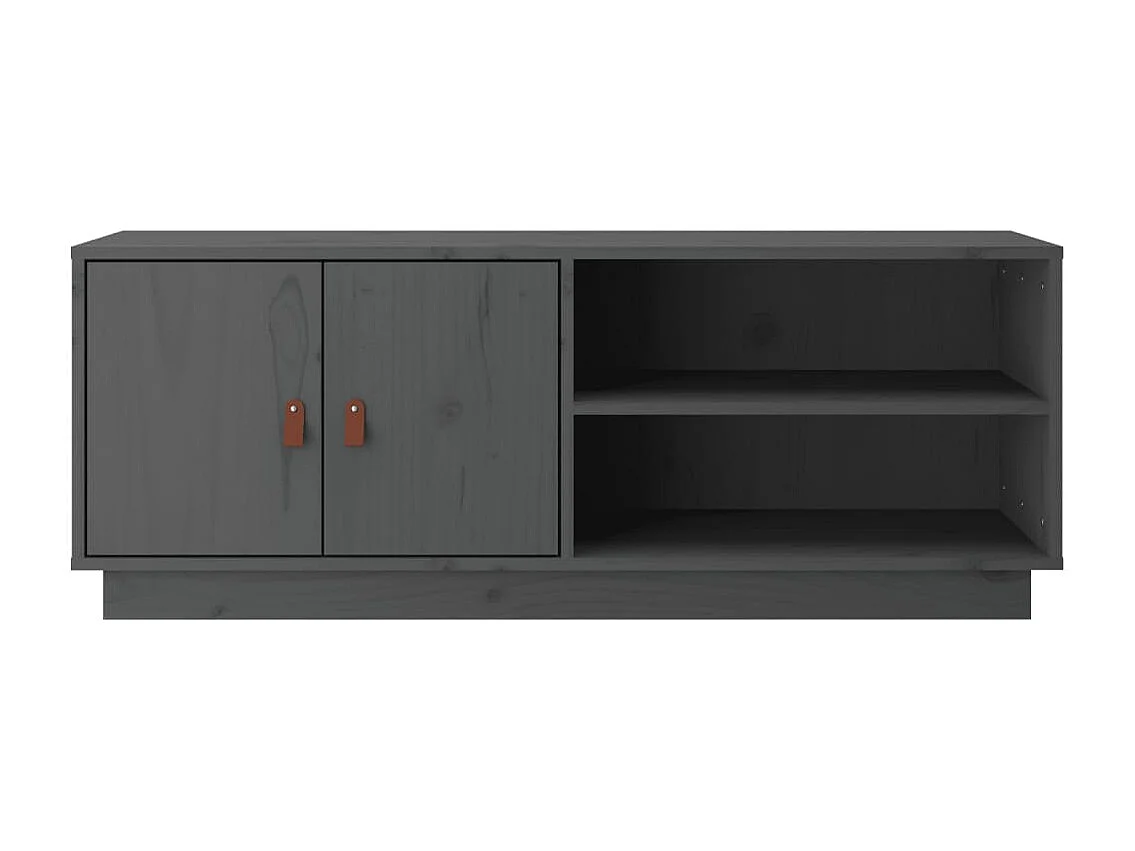 Mobile TV grigio 105x34x40 cm Legno massello di pino
