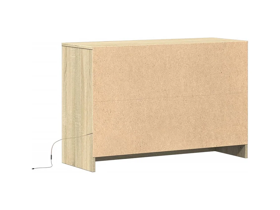 Meuble TV avec LED chêne sonoma 91x34x61 cm bois d'ingénierie