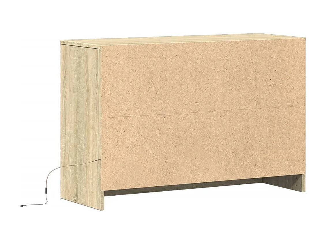 TV-meubel met LED Sonoma eiken 91x34x61 cm bewerkt hout