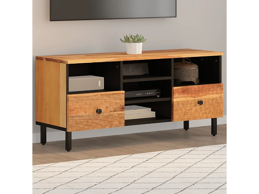 Meuble TV 100x33x46 cm bois d'acacia solide