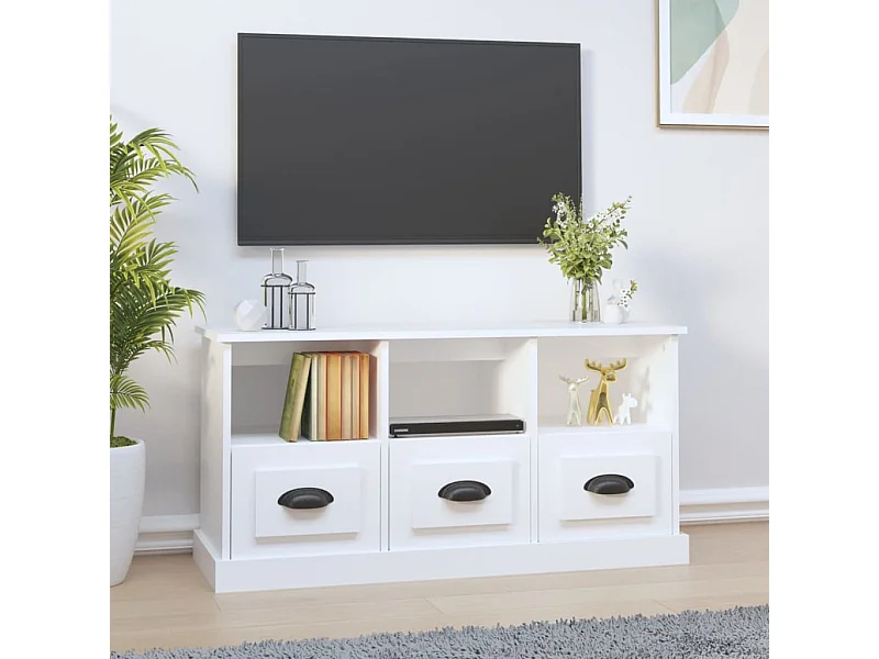 Witte tv-kast 100x35x50 cm van bewerkt hout