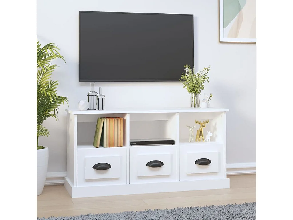 Mobile TV bianco 100x35x50 cm in legno ingegnerizzato