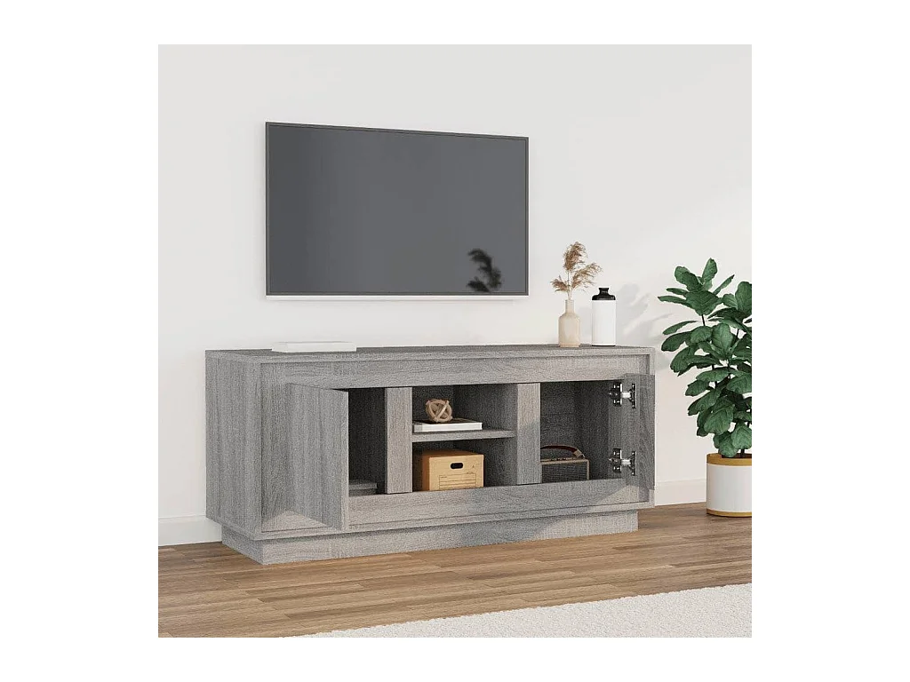 Meuble TV sonoma gris 102x35x45 cm bois d'ingénierie