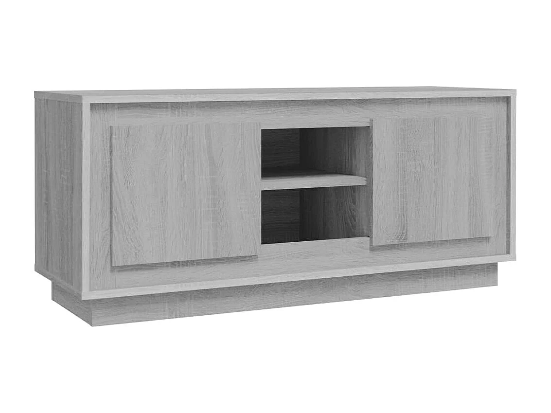 Meuble TV sonoma gris 102x35x45 cm bois d'ingénierie