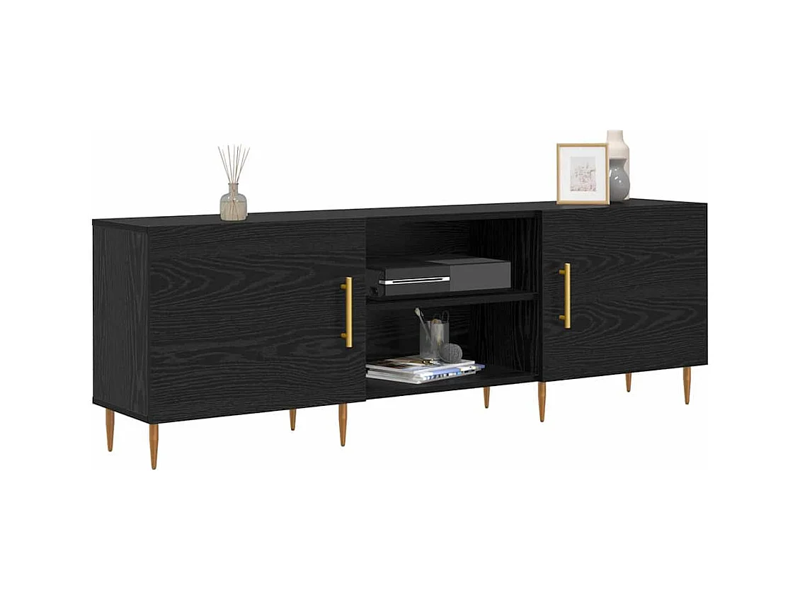 Meuble TV Chêne noir 150 x 30 x 50 cm Bois d'ingénierie