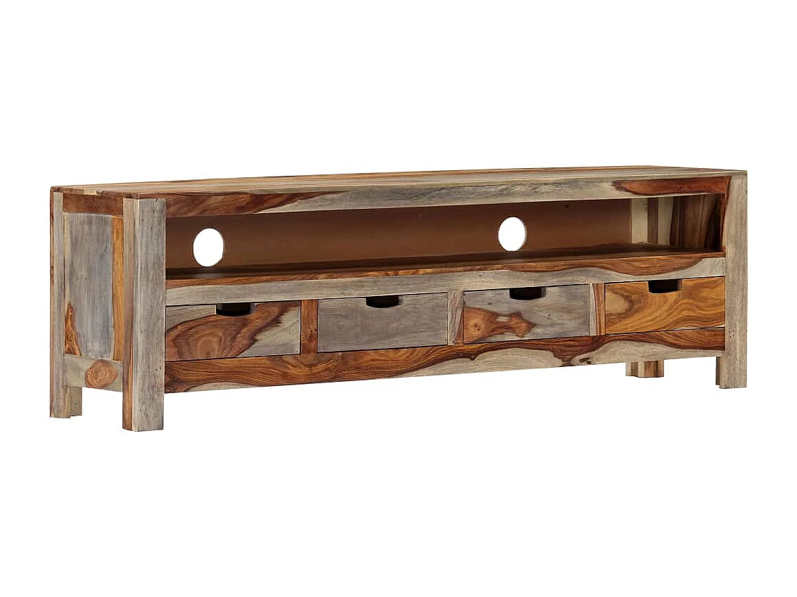 Meuble TV Bois massif 130x30x40 cm