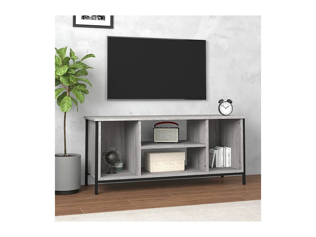 Meuble TV sonoma gris 102x35x45 cm bois d'ingénierie