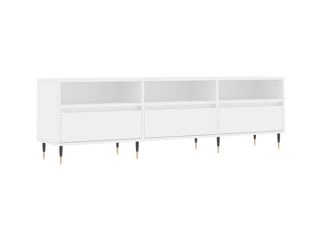 Meuble TV blanc 150x30x44,5 cm bois d'ingénierie