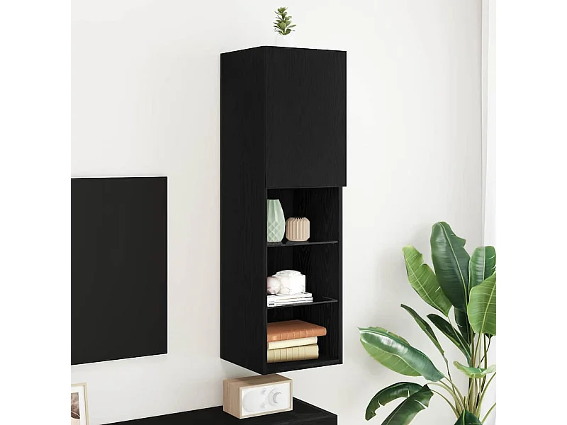 Meuble TV Noir 30.5 x 30 x 102 cm Bois d'ingénierie