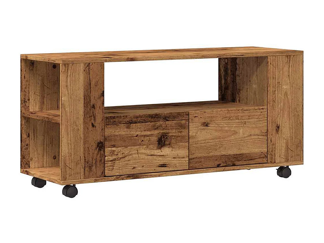TV-Ständer mit Rollen Altholz Holzwerkstoff