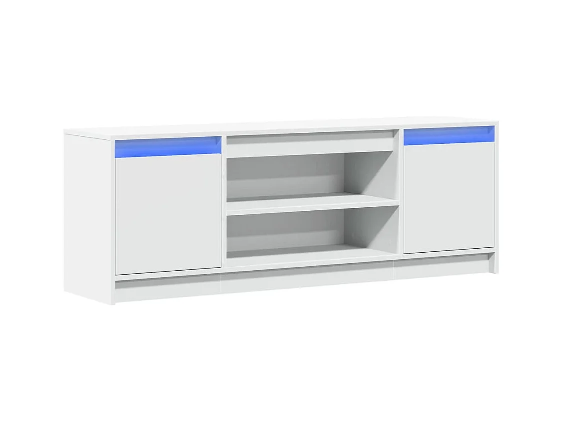 Meuble TV avec LED blanc 139,5x34x50 cm bois d'ingénierie