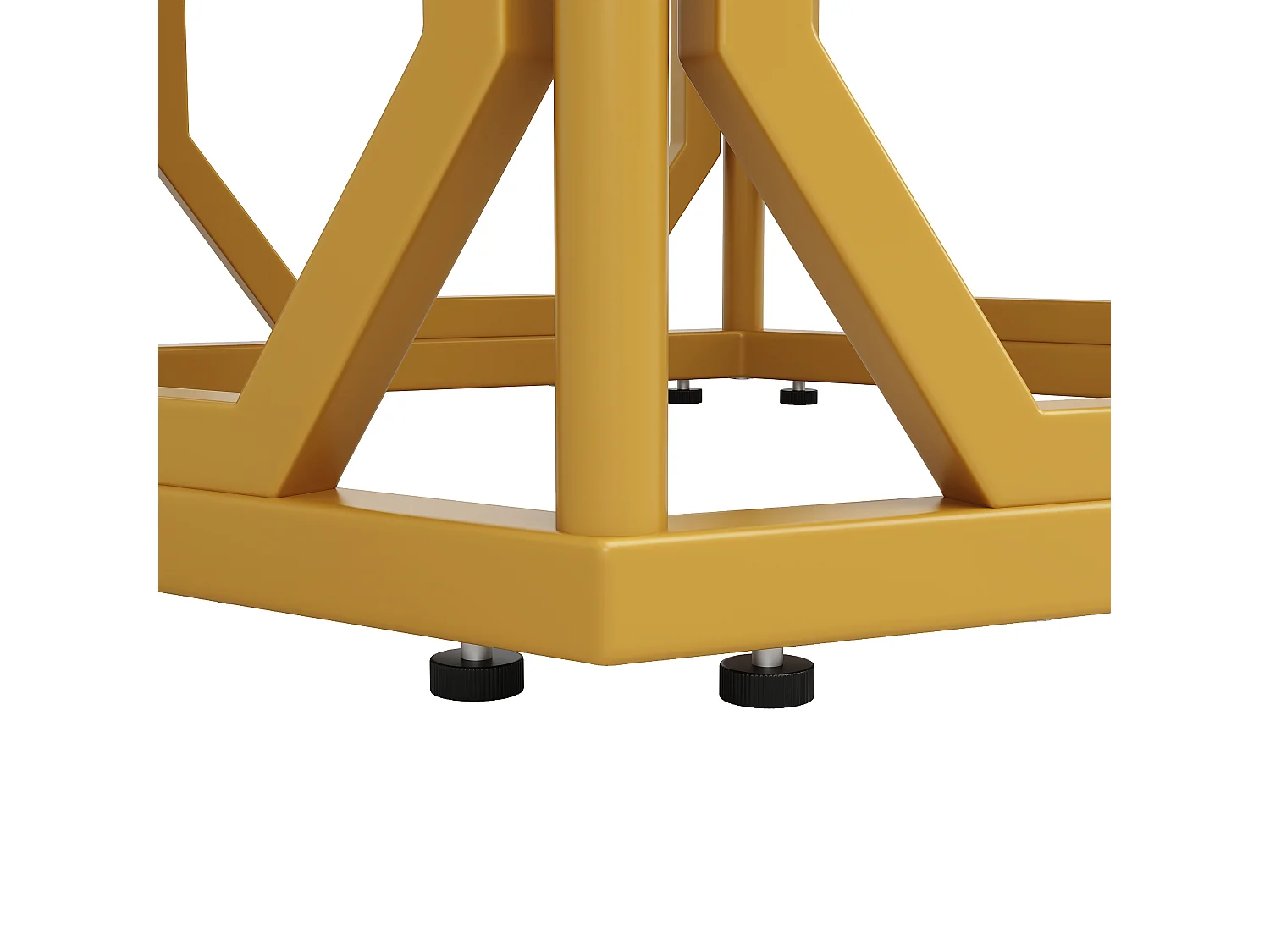 Table hexagonale design, plateau marbré, MDF et métal, doré (110.2x95.4x75.5cm)