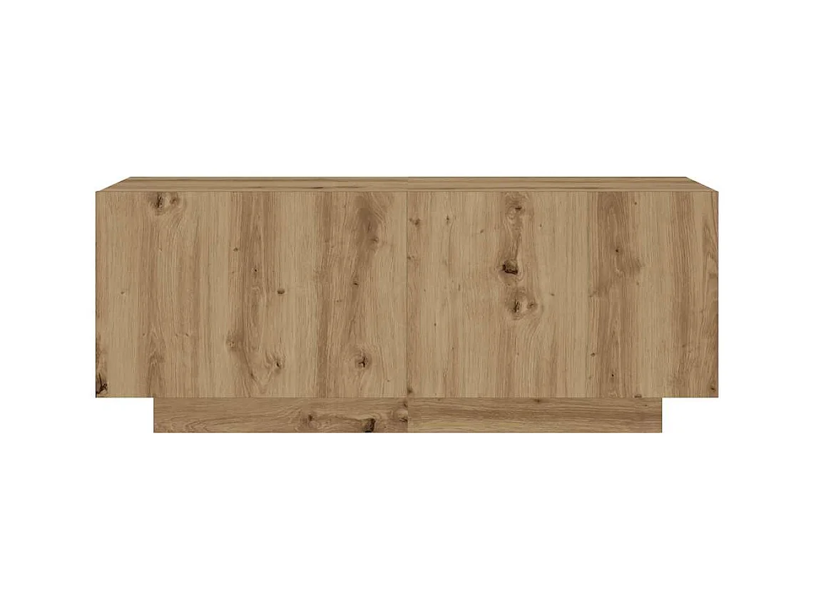 Mobile porta TV con luci a LED in legno di rovere lavorato a mano