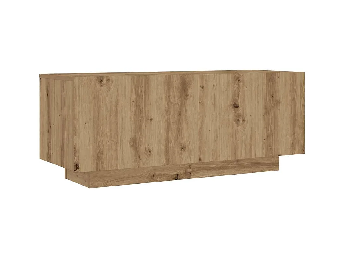 Meuble TV avec lumières LED chêne artisanal bois d'ingénierie