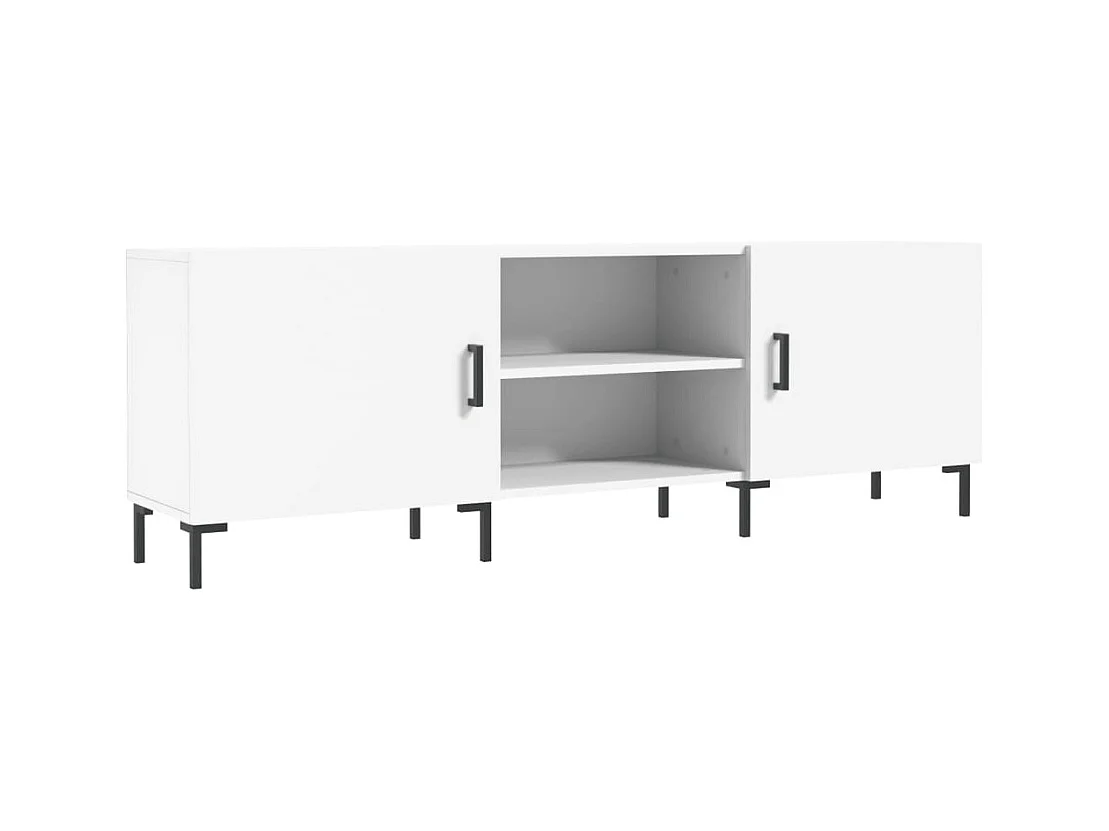 Meuble TV blanc 150x30x50 cm bois d'ingénierie