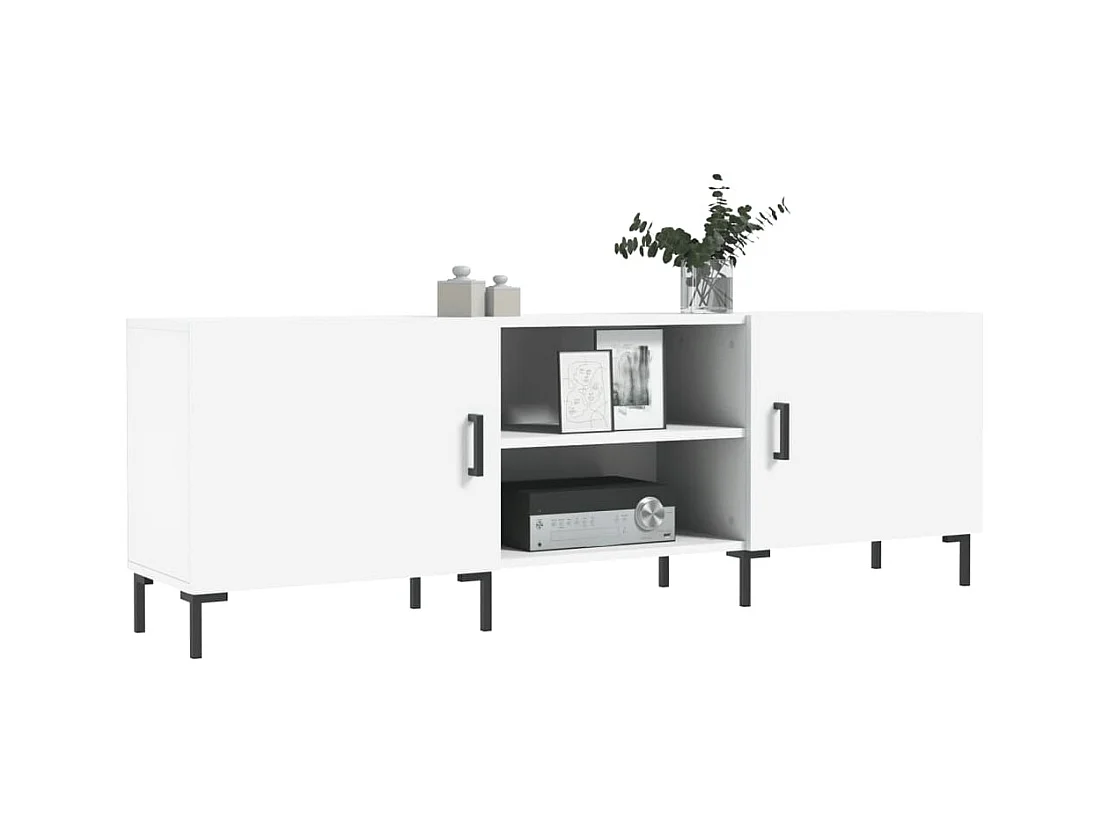 Meuble TV blanc 150x30x50 cm bois d'ingénierie