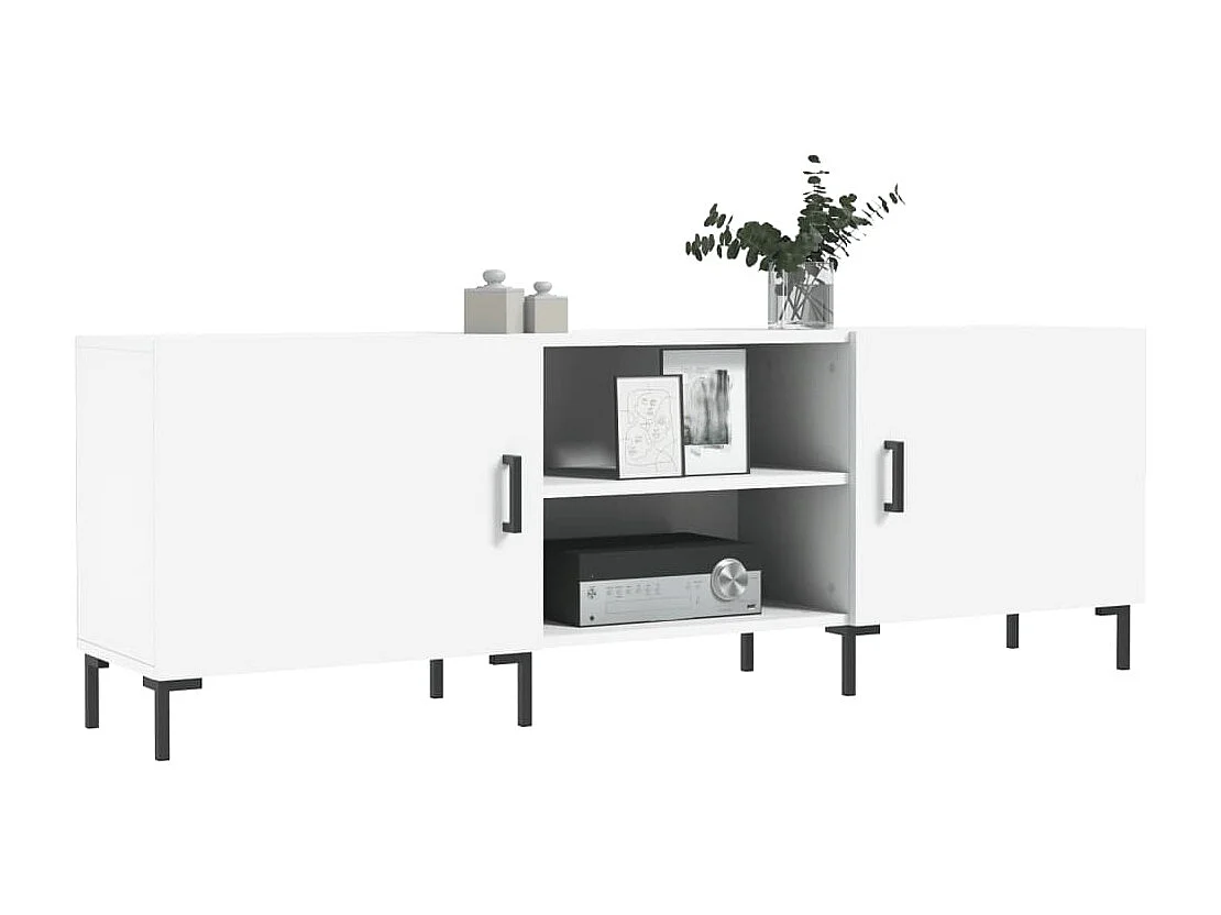 Meuble TV blanc 150x30x50 cm bois d'ingénierie