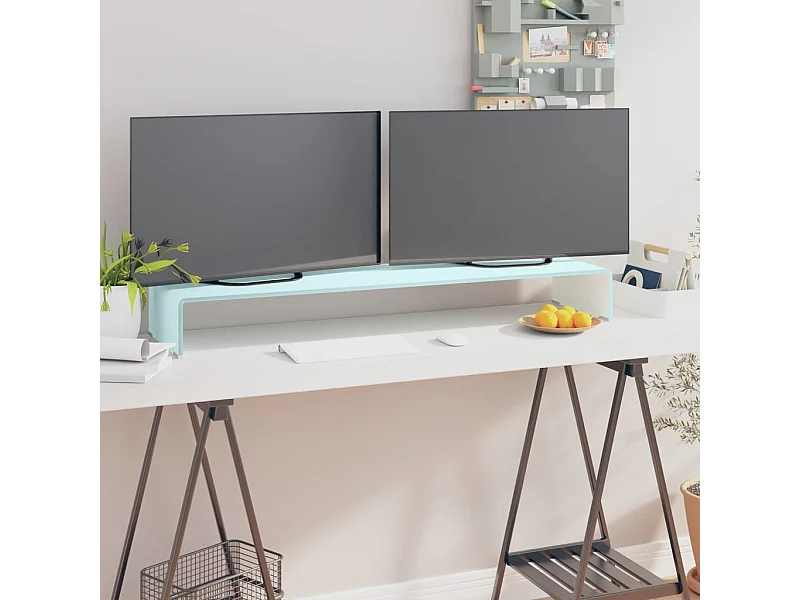 TV-standaard/Monitorstandaard 110x30x13 cm groen glas