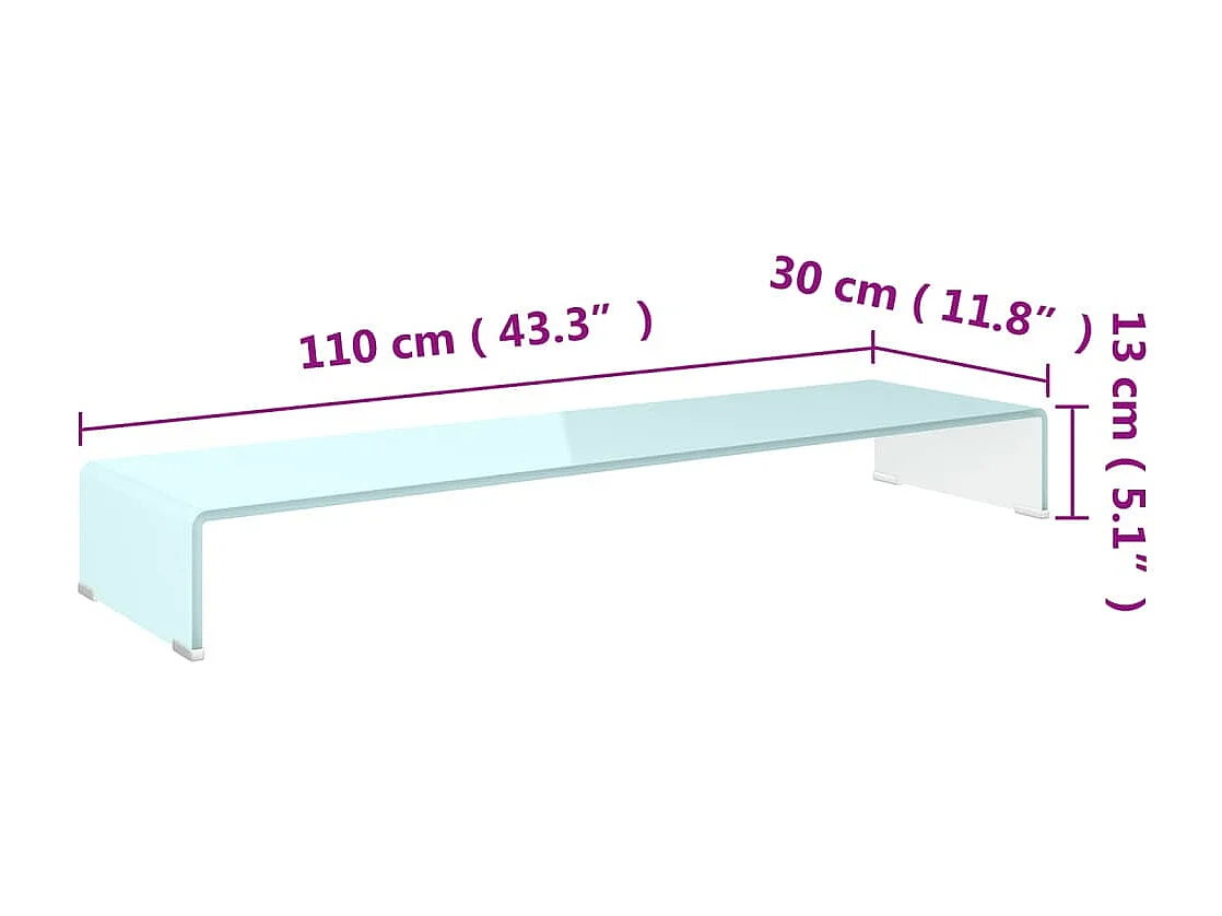 Soporte para TV/Monitor 110x30x13 cm cristal verde