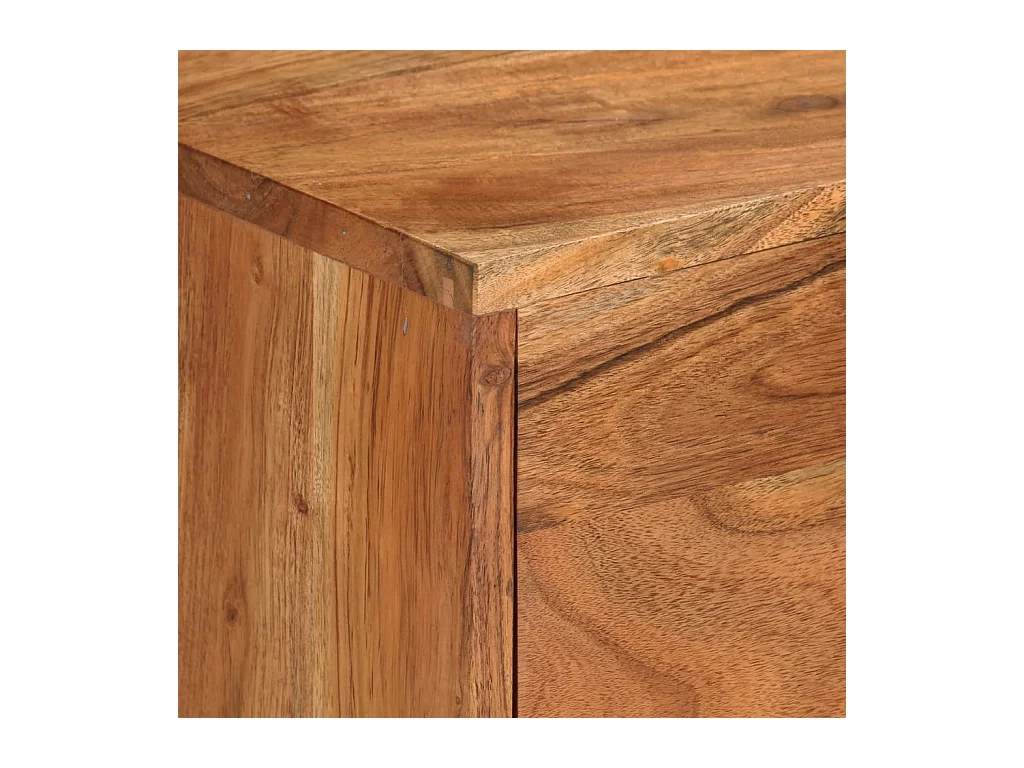 Meuble TV Marron miel et gris 110x30x50 cm Bois massif d'acacia