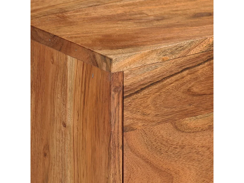 Meuble TV Marron miel et gris 110x30x50 cm Bois massif d'acacia