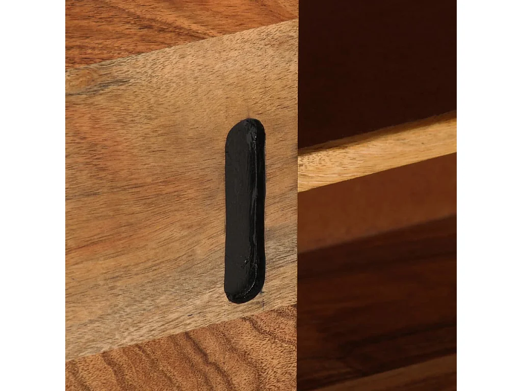 Meuble TV Marron miel et gris 110x30x50 cm Bois massif d'acacia