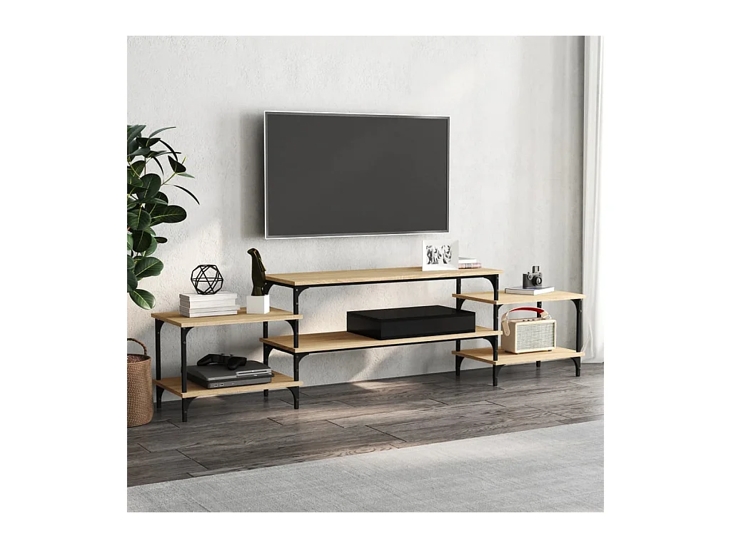 Meuble TV chêne sonoma 197x35x52 cm bois d'ingénierie