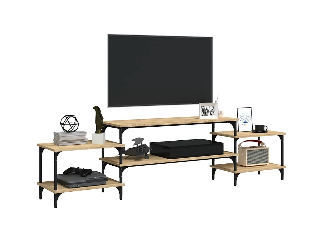 Meuble TV chêne sonoma 197x35x52 cm bois d'ingénierie