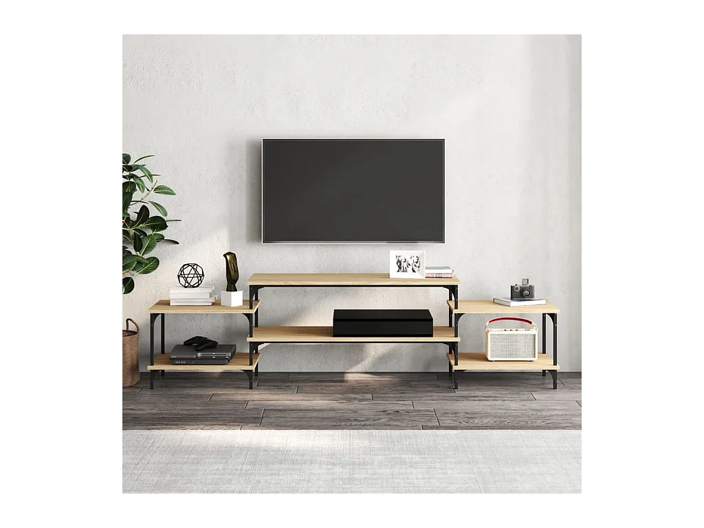 Meuble TV chêne sonoma 197x35x52 cm bois d'ingénierie