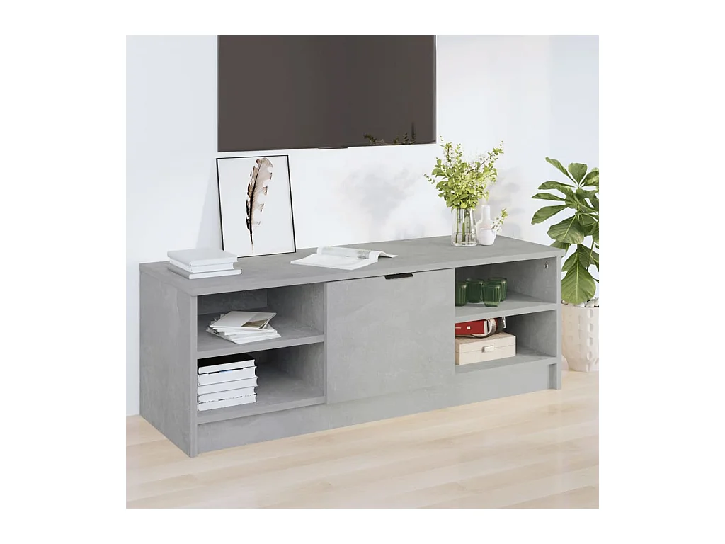 Meuble TV Gris béton 102x35,5x36,5 cm Bois d'ingénierie