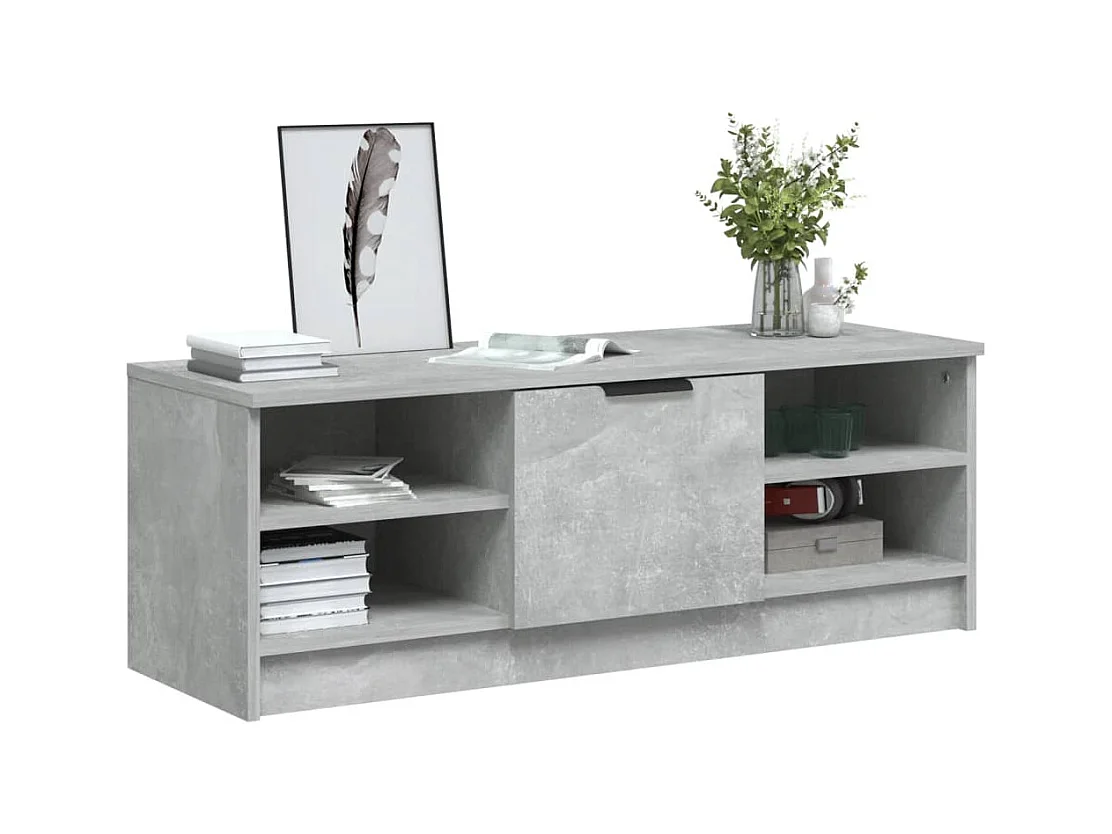 Meuble TV Gris béton 102x35,5x36,5 cm Bois d'ingénierie