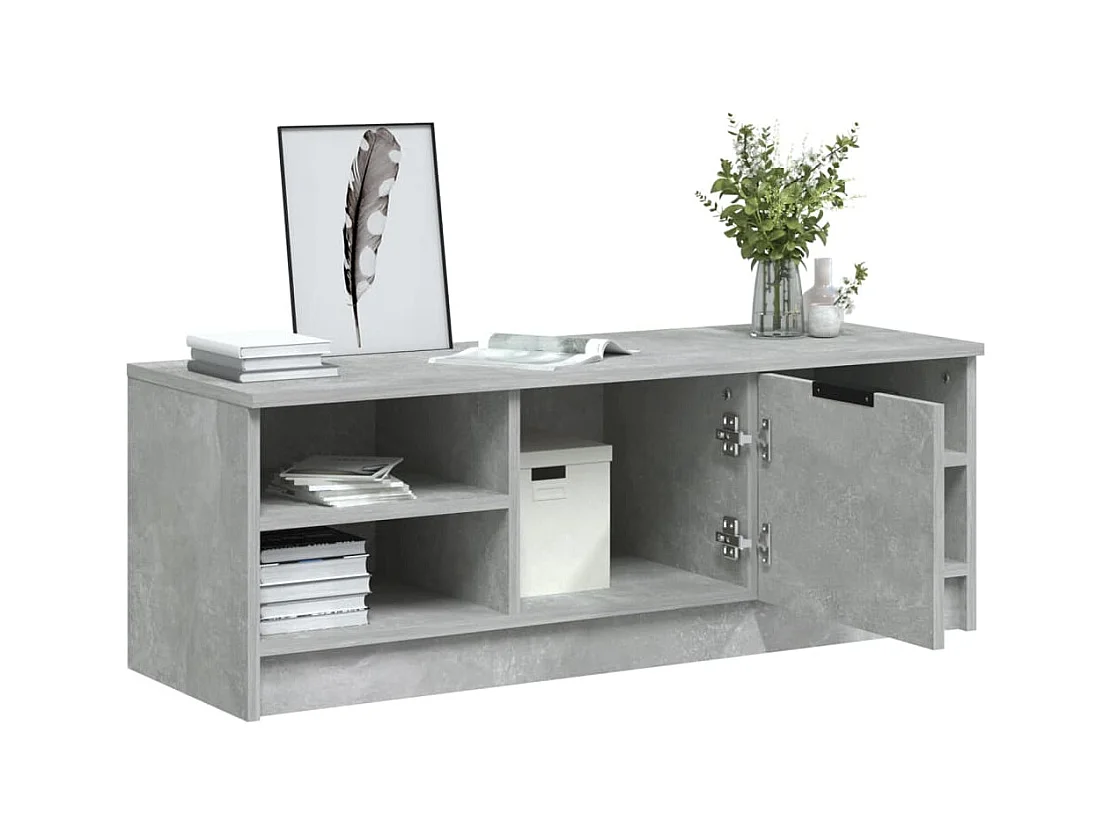 Meuble TV Gris béton 102x35,5x36,5 cm Bois d'ingénierie